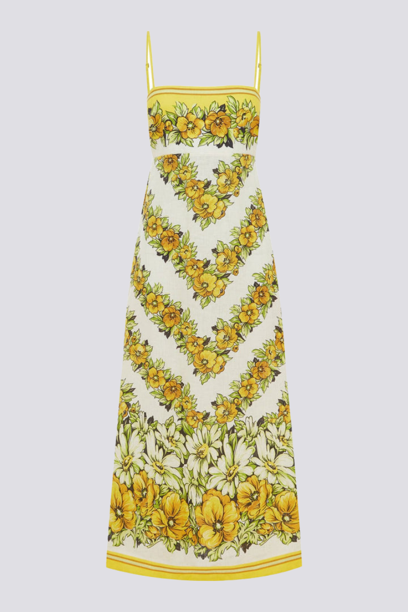 Tristane Spaghetti Maxi Dress in Yellow