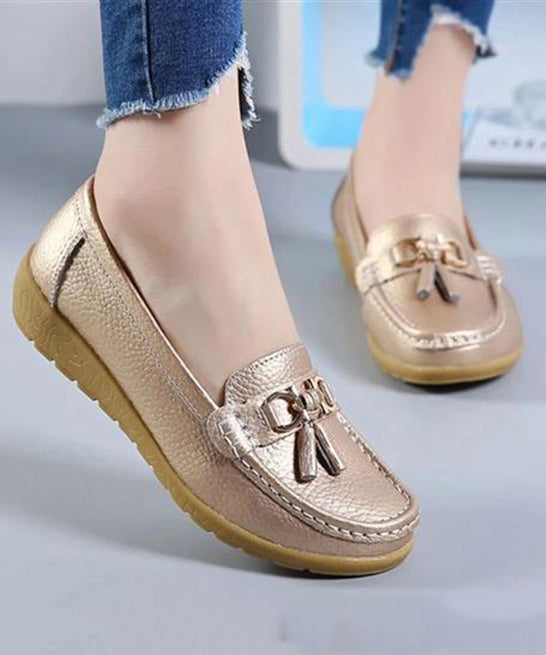 White Splicing Comfortable Loafer Shoes Uu006