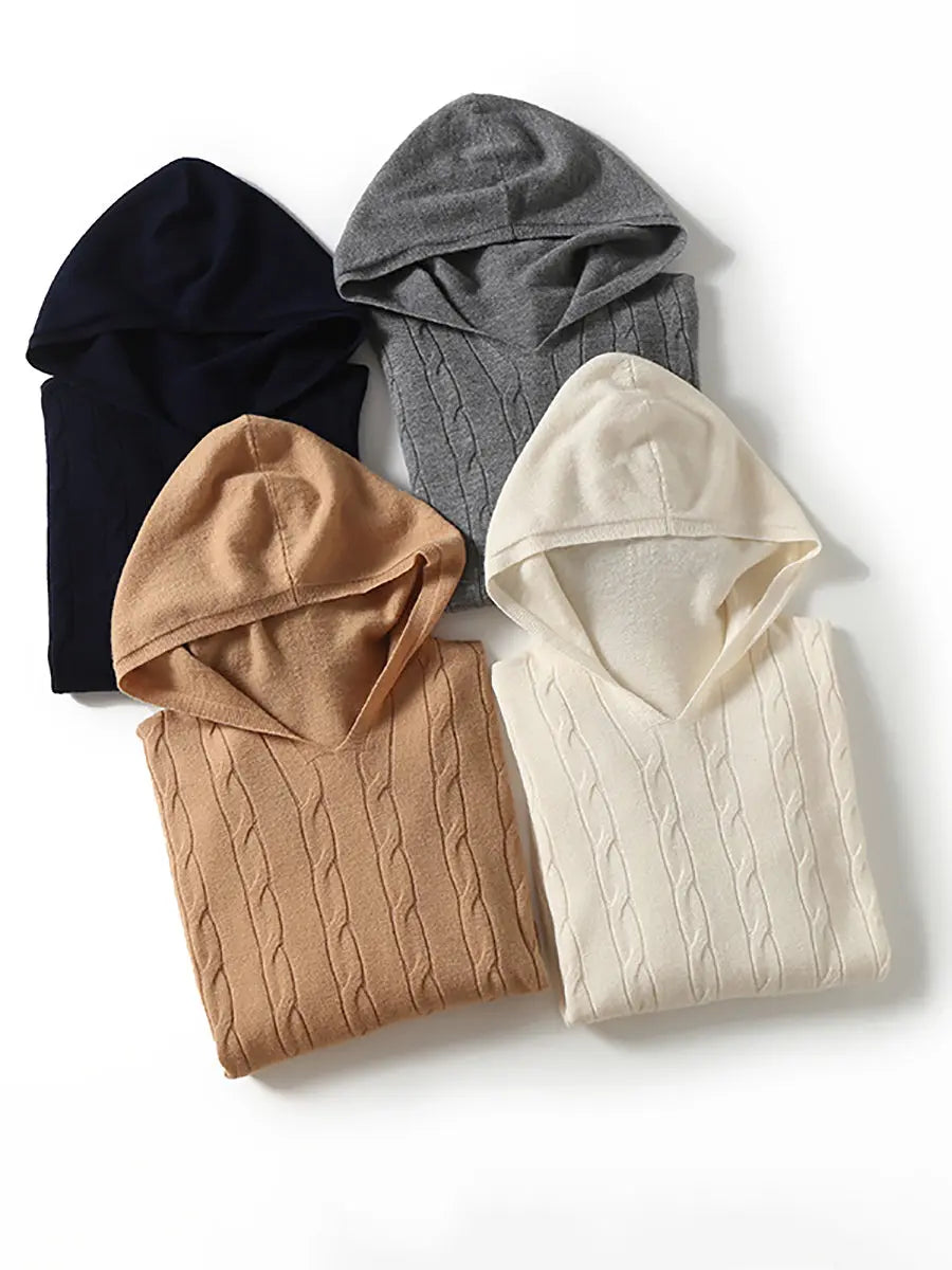 Twist Hooded Wool Sweater