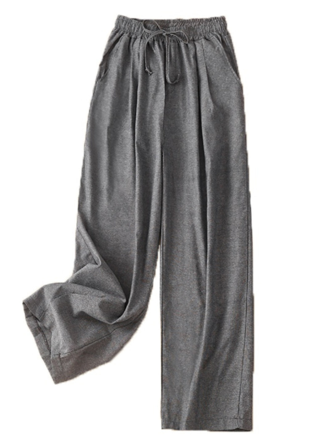Spring Linen Khaki Waist Pants Elastic