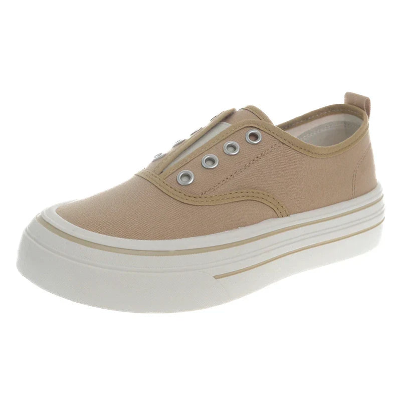 Outdoor Walking Canvas Shoes New Jogging Sneakers Slip-on Woman Vulcanized Flat Loafers Zapatillas
