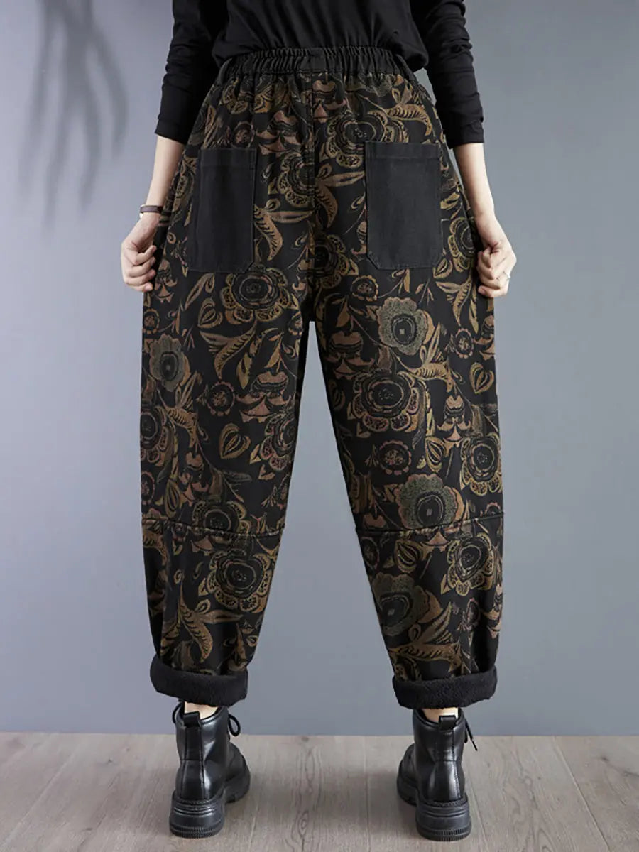 Winter Fleece-lined Harem Pants