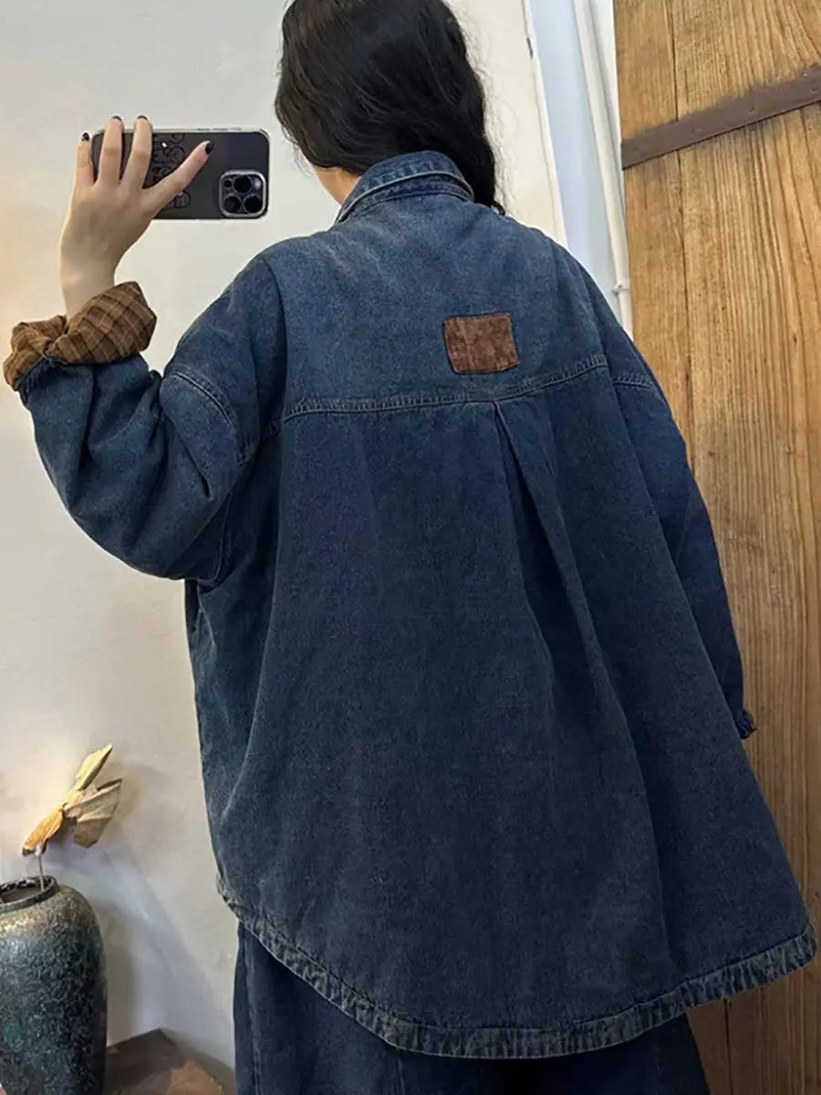 Thicken Splied Denim Coat
