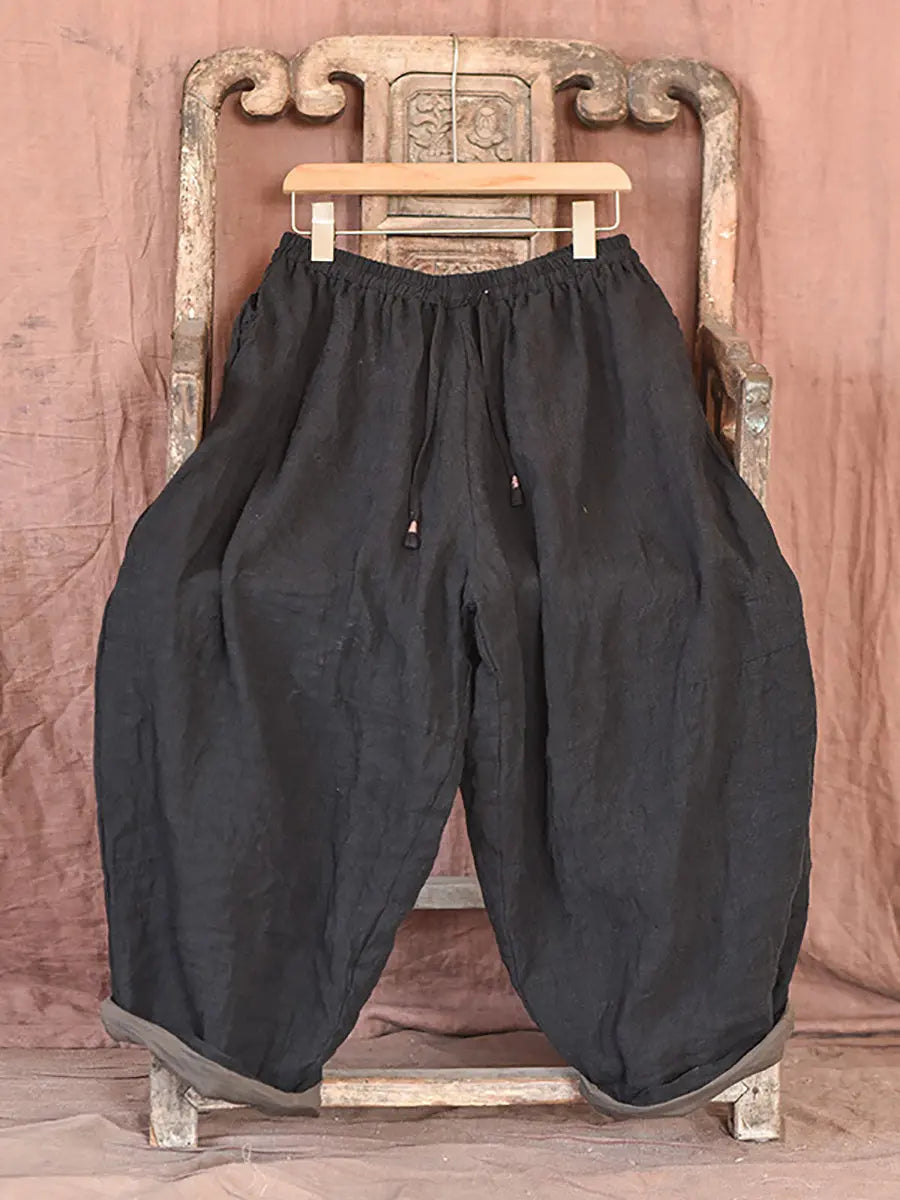 Worn Linen Loose Pants
