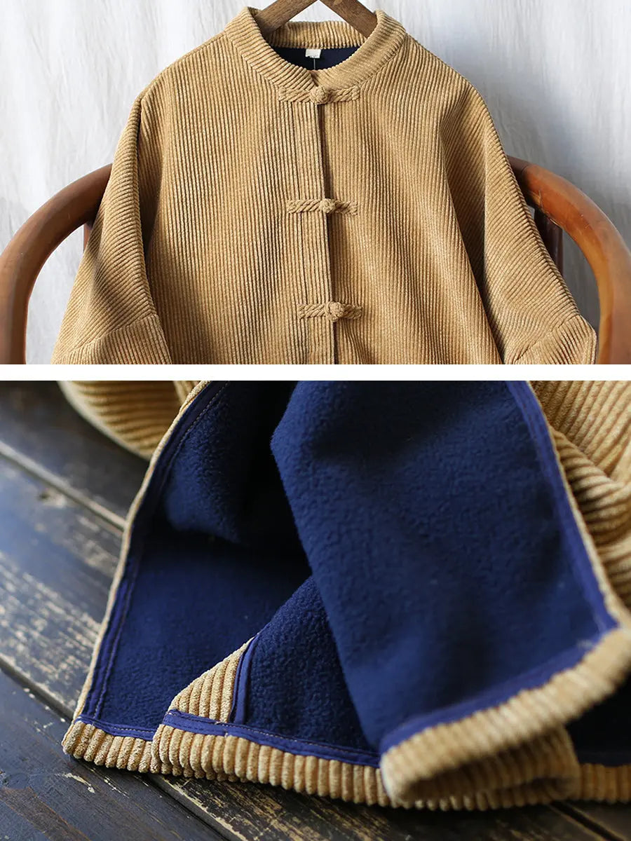 Corduroy Long Winter Coat