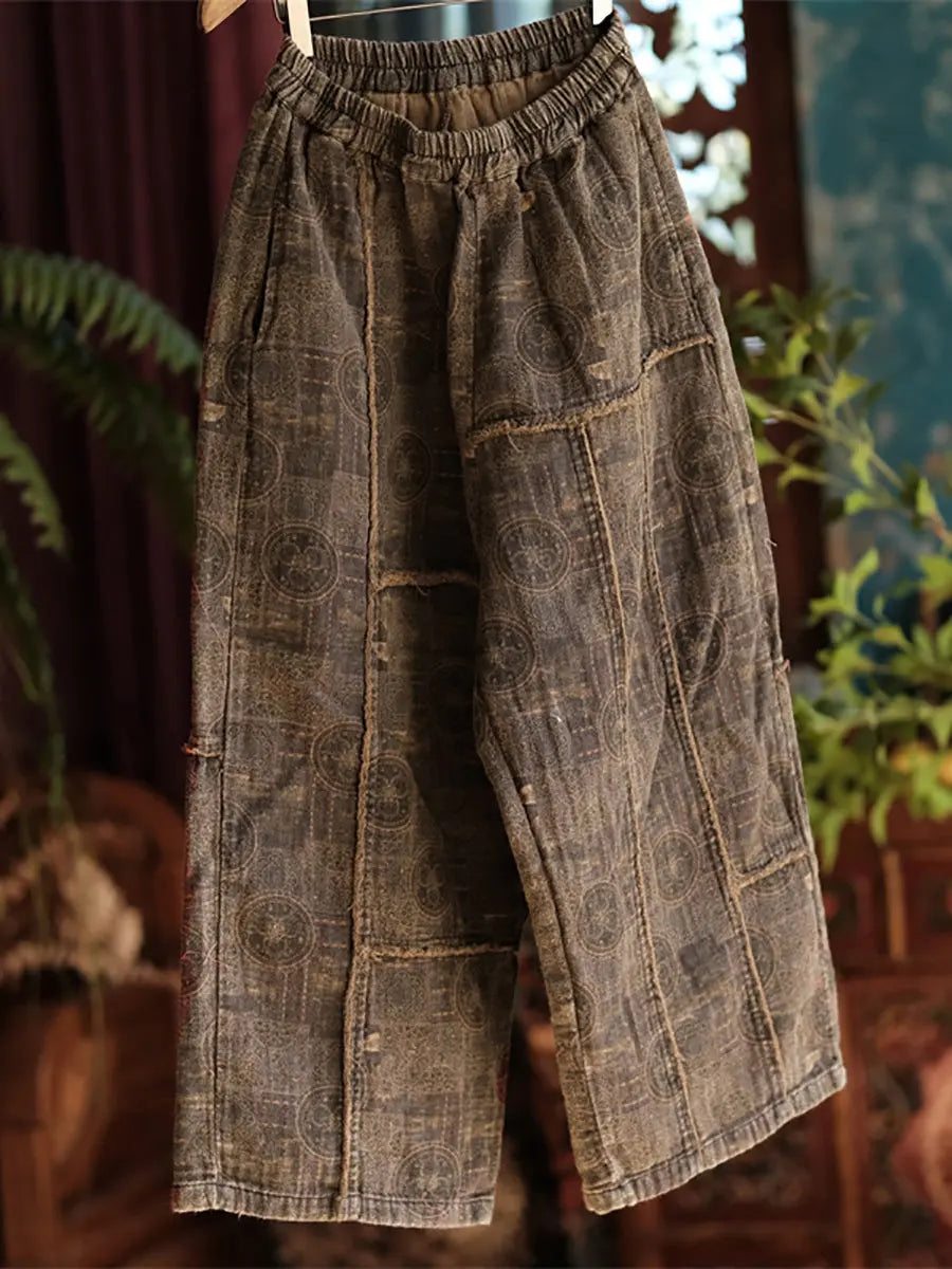Spliced Wide-leg Pants