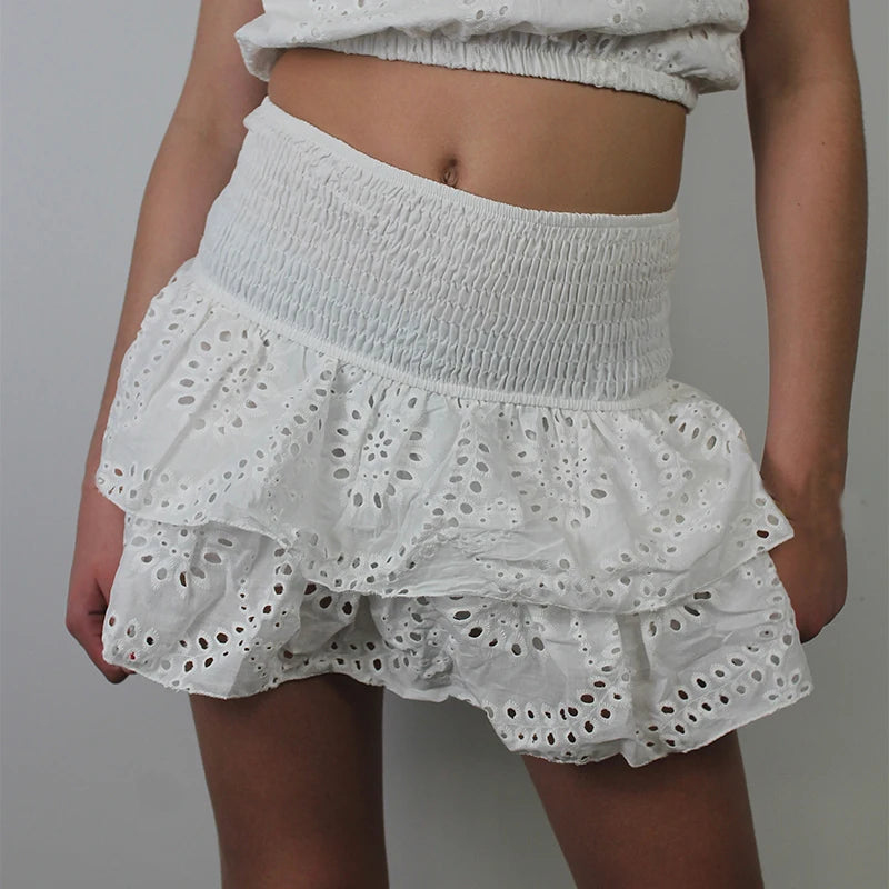 Smocked Beach Ruffle Skirt