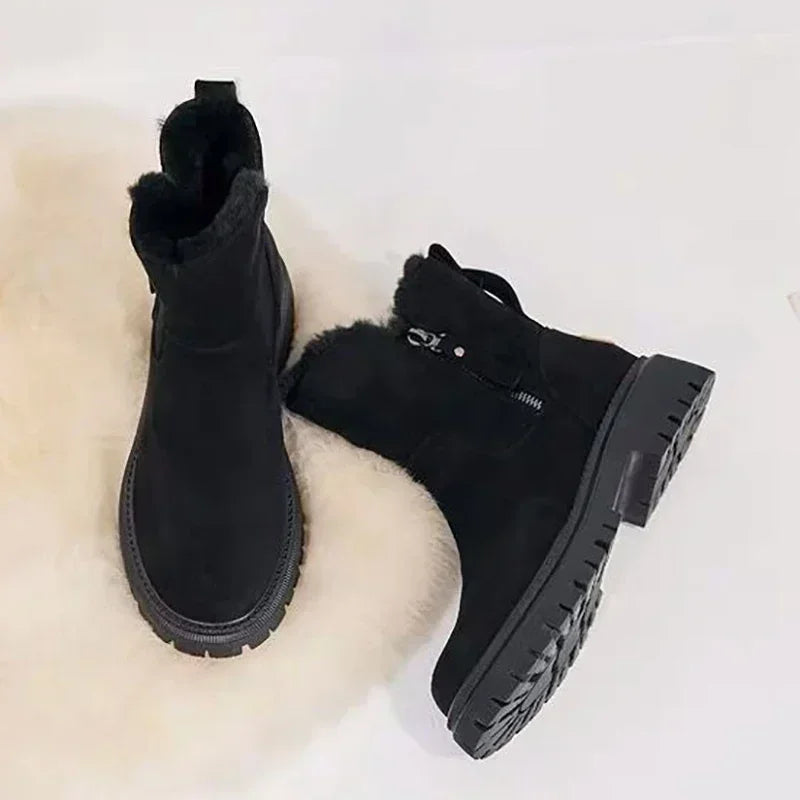 Mid-tube Plus Velvet Thickened Warm Platform Snow Boot