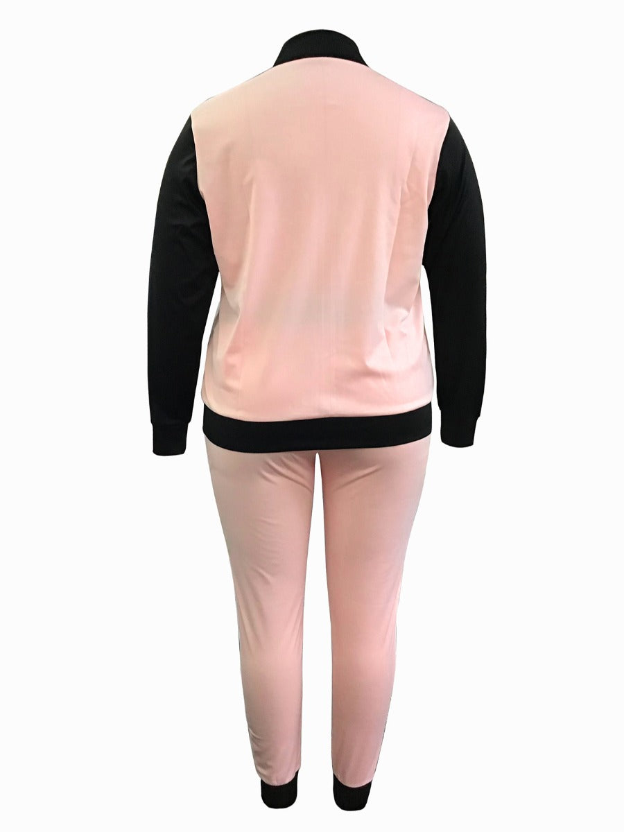 Color Lump Patchwork Pants Set At9019