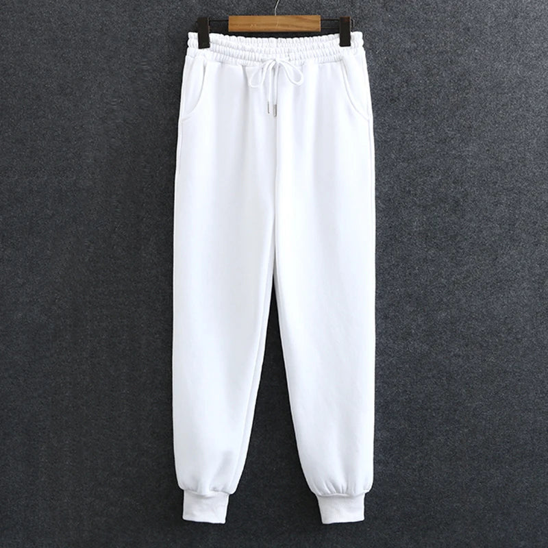 Oversized Sports Trousers: White Balck Sweatpants