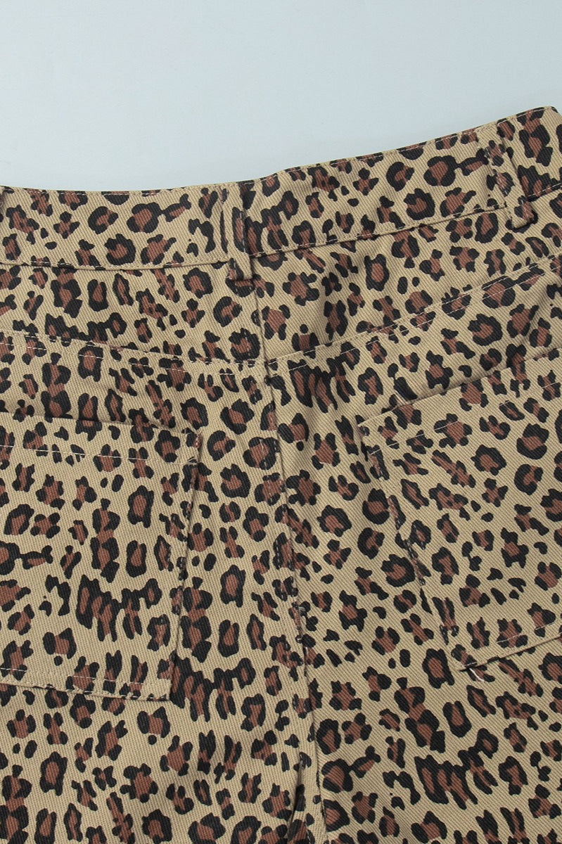 Cotton Leopard Print Shorts