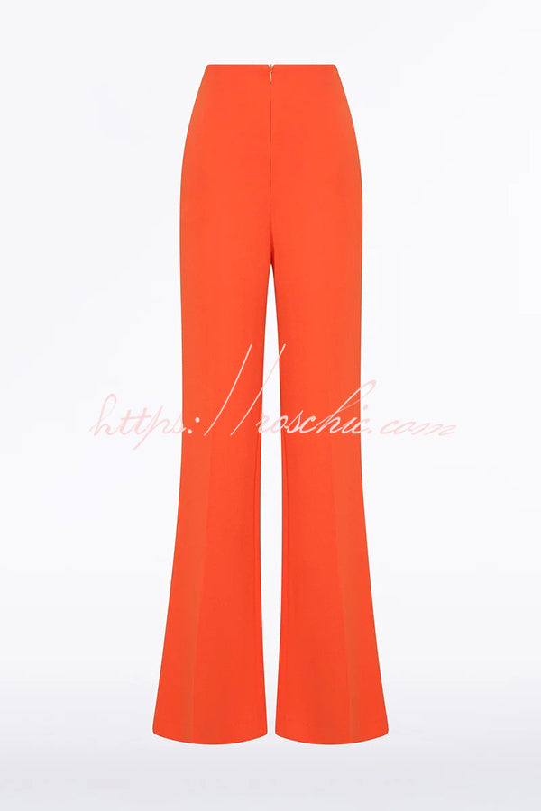 Perfect Balance Asymmetric Draped Cape Top and High Waist Flared Pants Set
