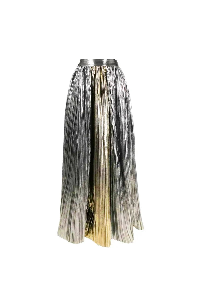 Cutout Silver Patchwork One-piece With Skirt