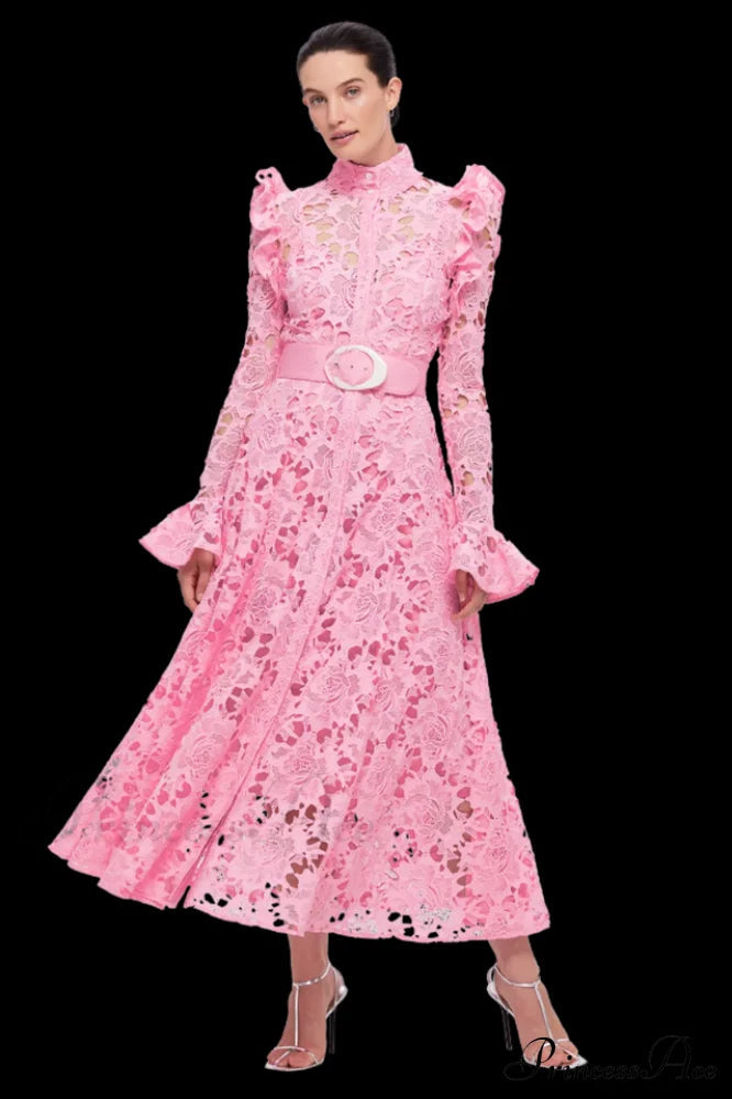 Aliyah Lace Charming Sleeve Midi Dress