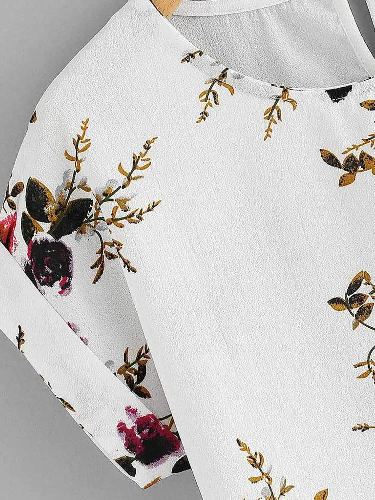 Summer Print Blouse Pullover O-neck Tee Tops Female ’s Short Sleeve Shirt Blusas Femininas Clothing