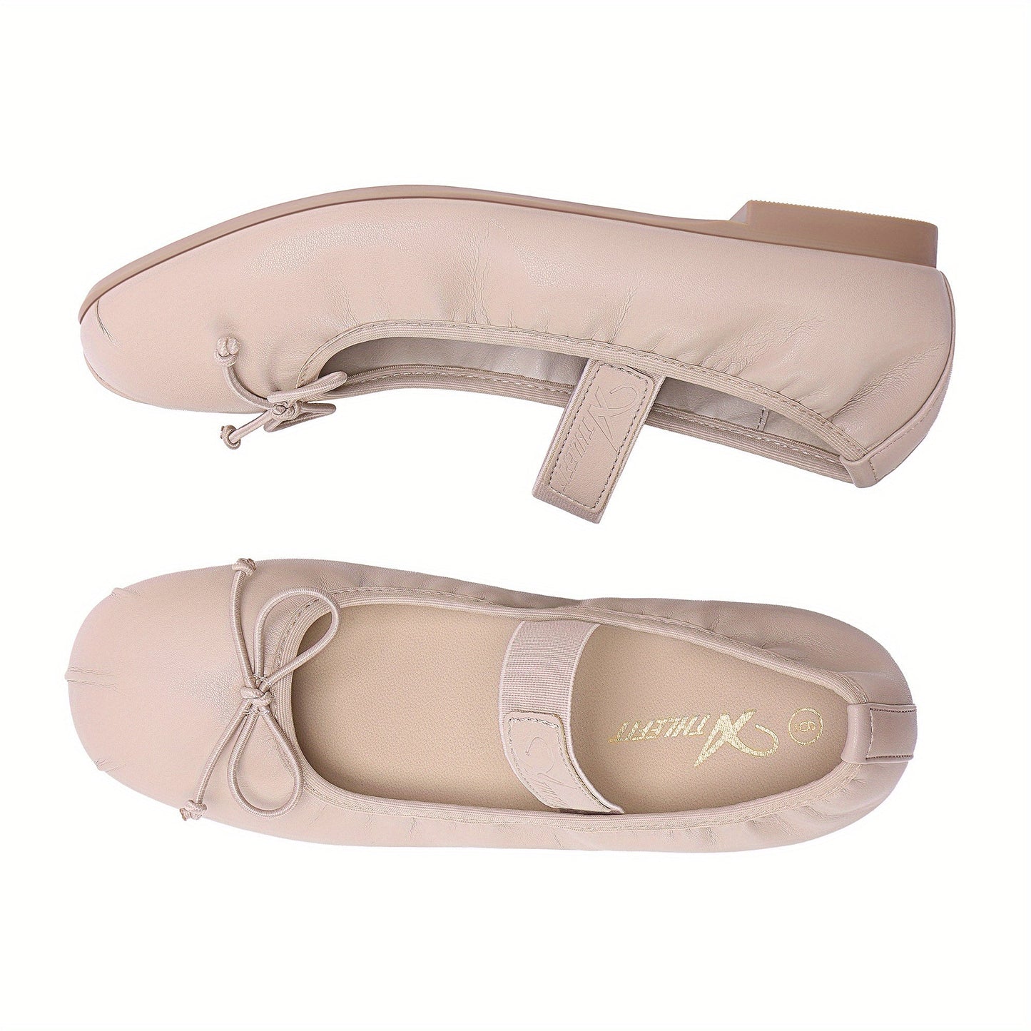 Flats, Foldable Ballet Flats for , Bowknot Round Toe Comfort Light Weight Slipon Dress Shoes