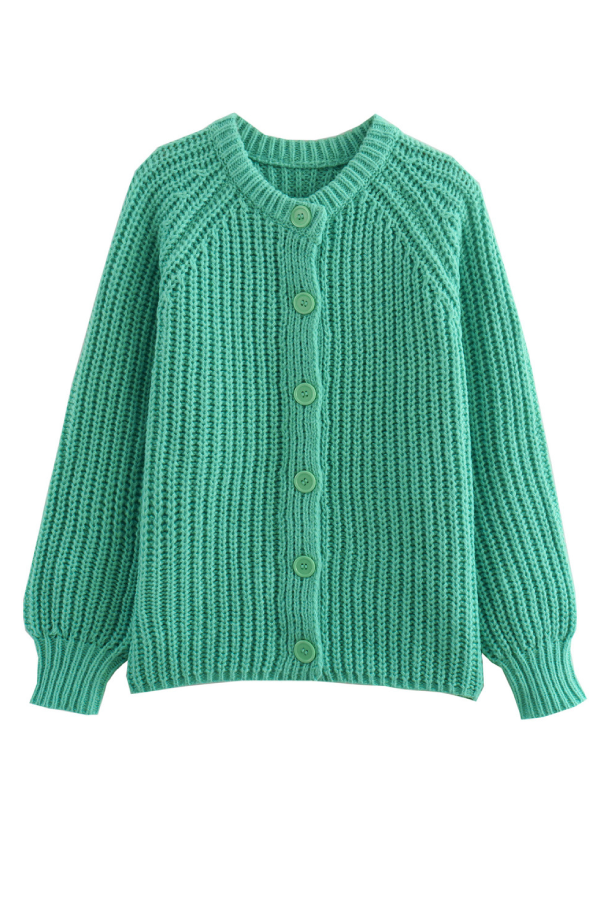 Color Cardigan Long Sleeve Knitted Sweater Jacket