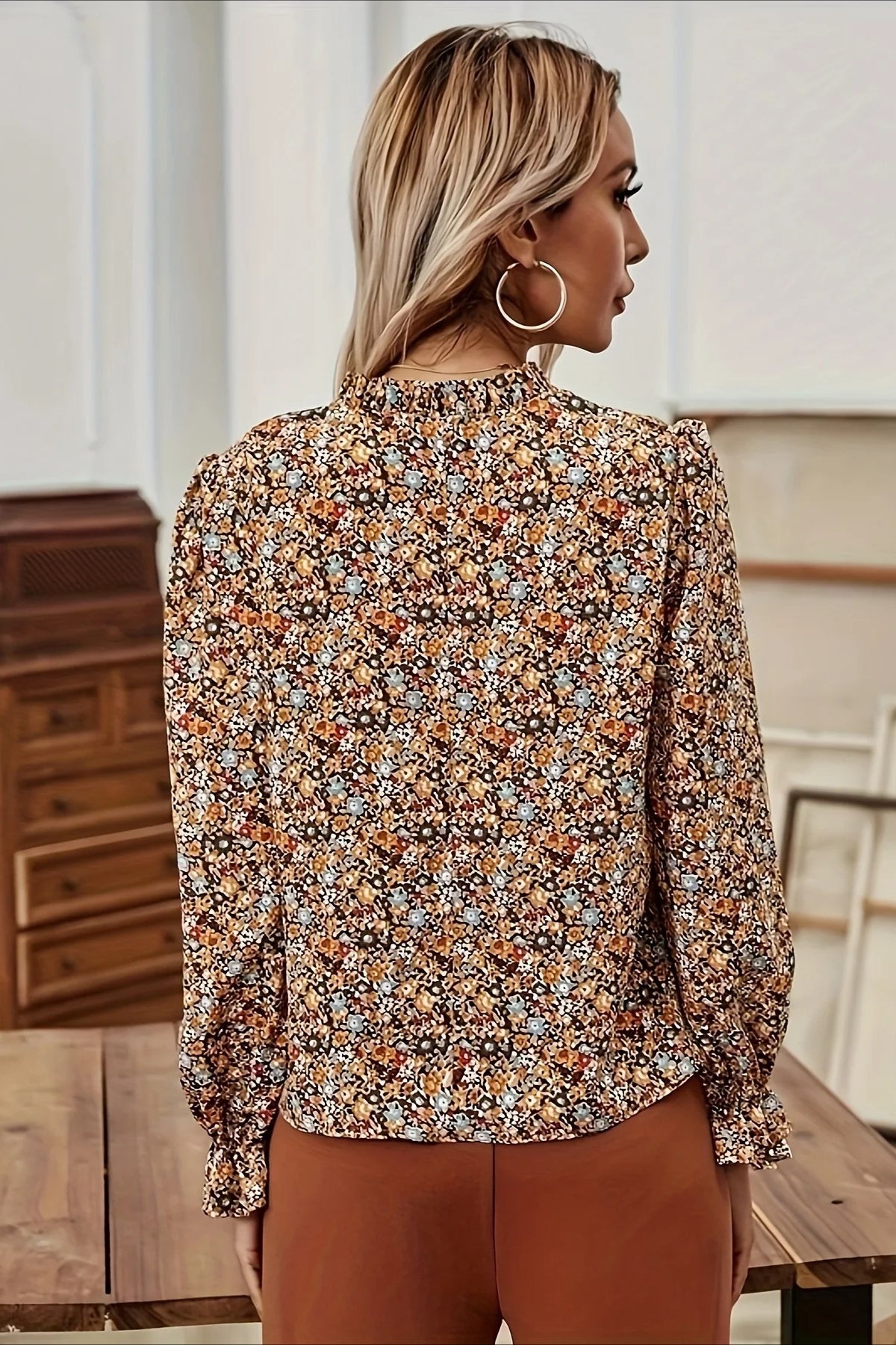 Sheer V-neck Blouse