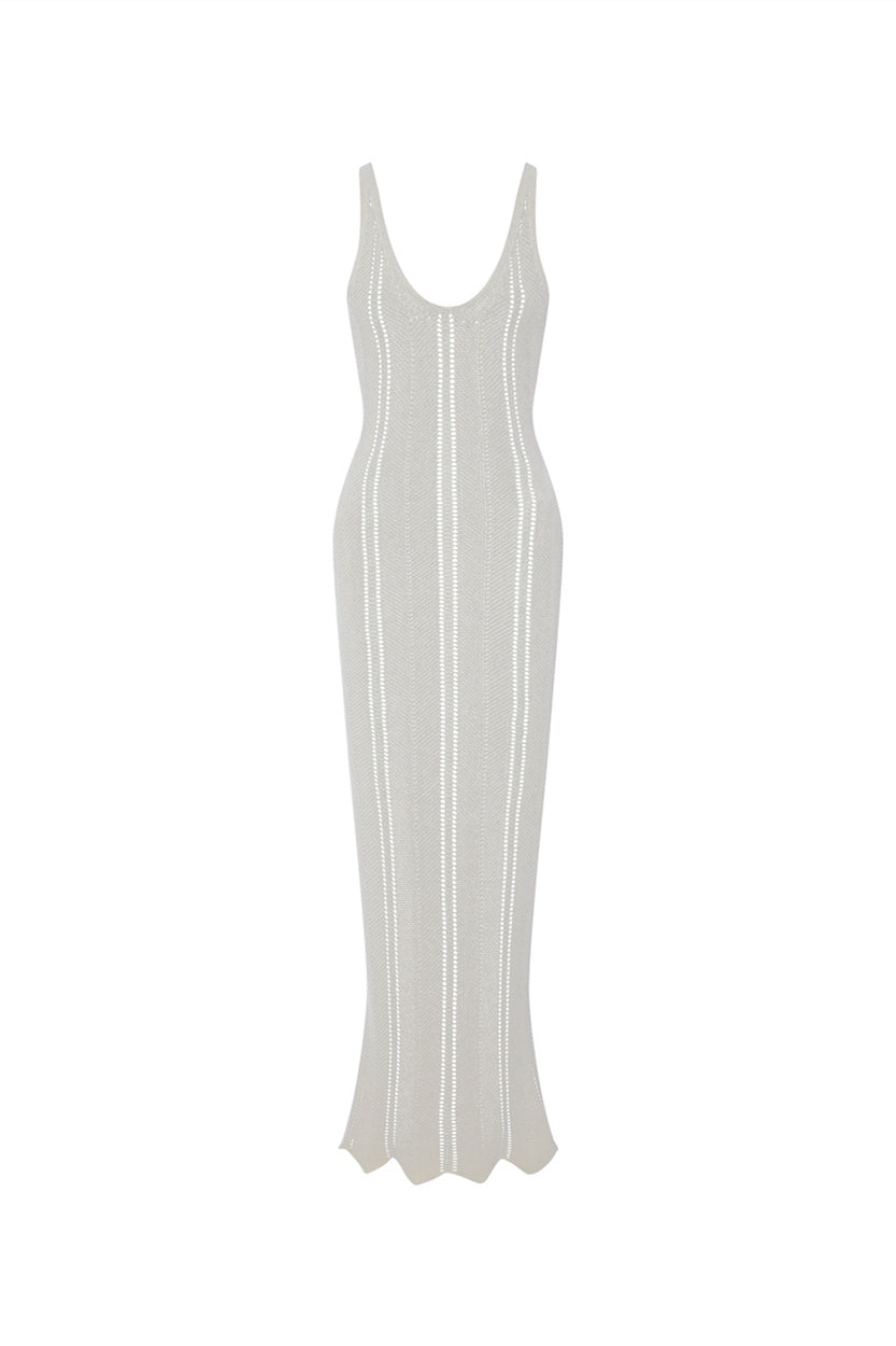 Rosalind Hollow Knit Backless Maxi Dress