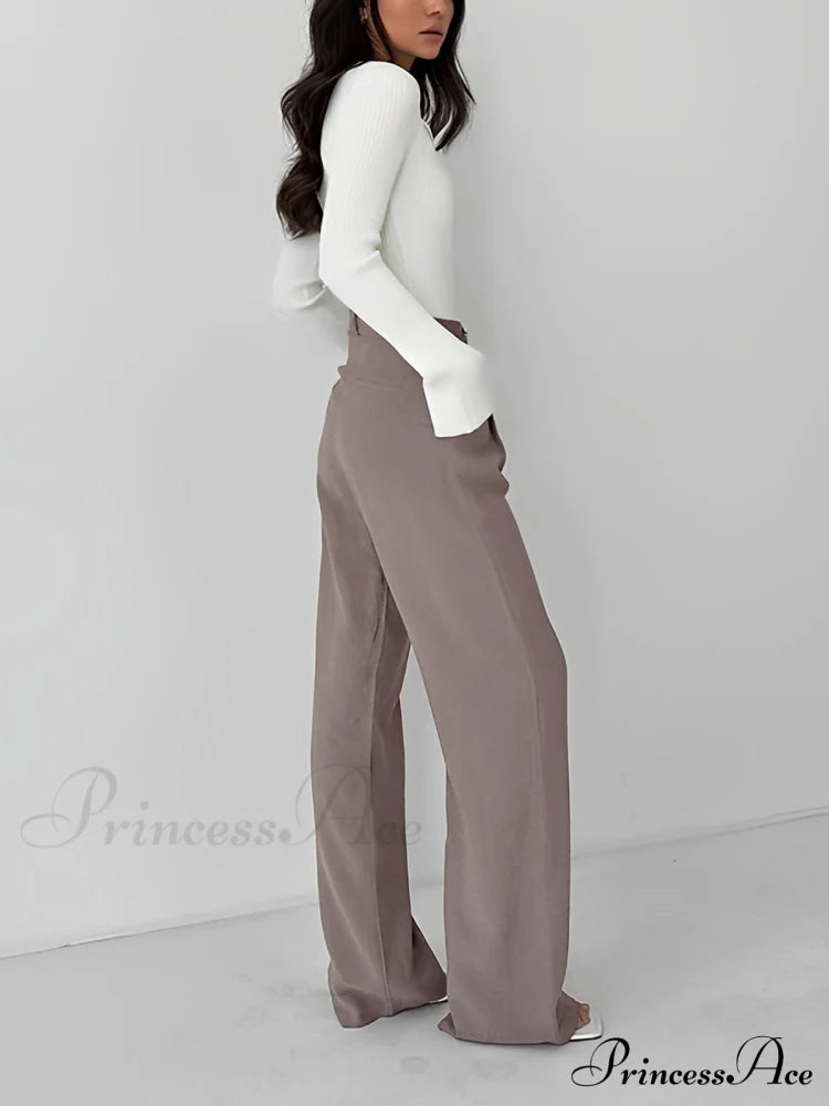 Business Pleat Wide Leg Dress Pants