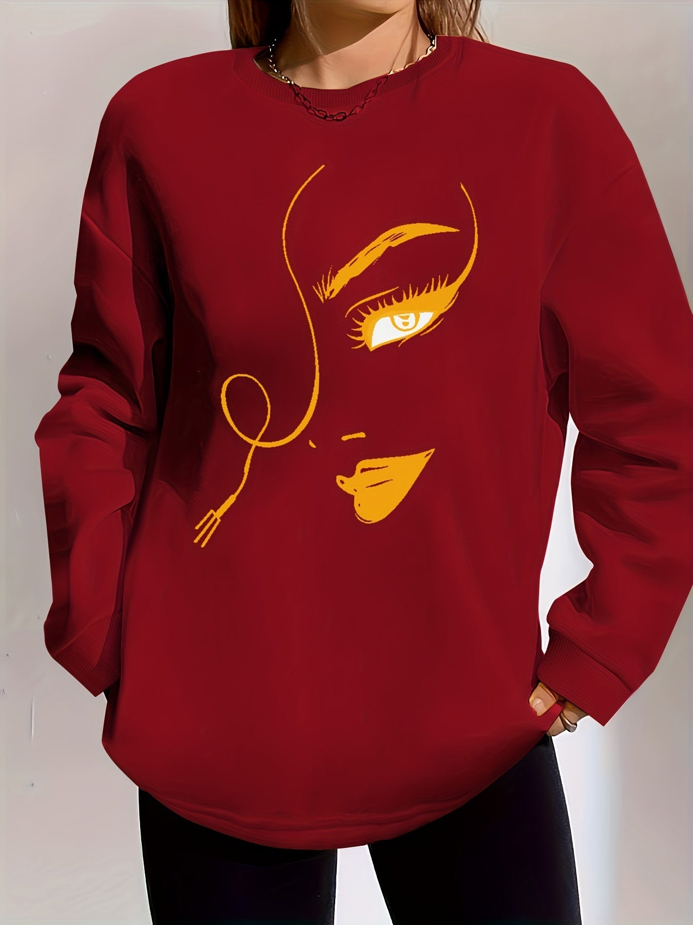 Graphic Print Pullover Sweatshirt Fg3549