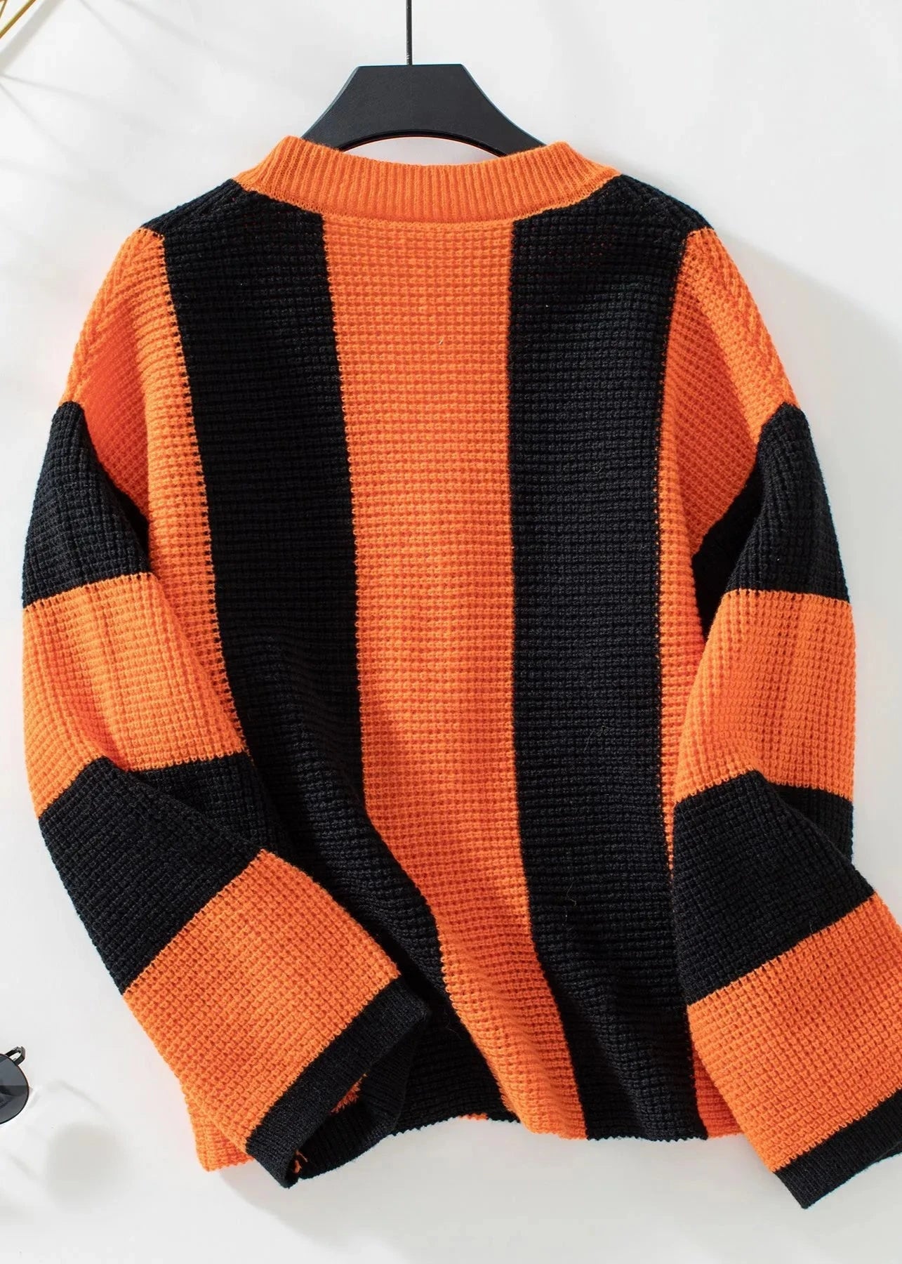 Striped Knitted Cardigan - Monochrome