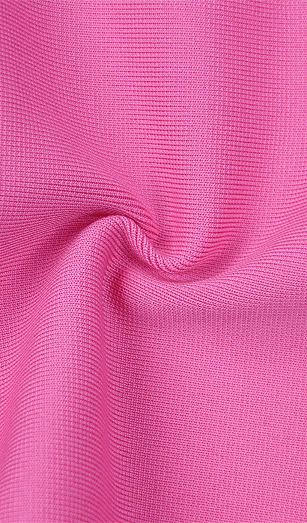 Stretch Long Sleeves Mini Dress in Hyper Pink