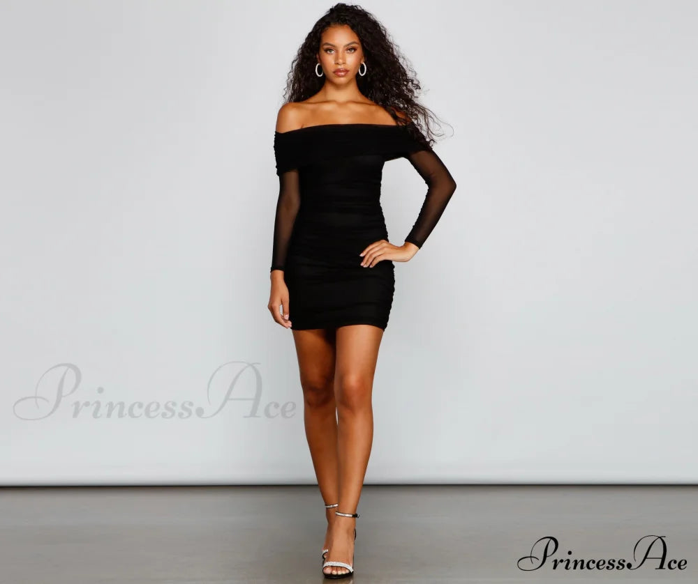 Moment Mesh Charming Bodycon Mini Dress