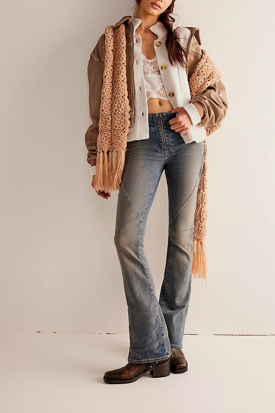 Knitted Jacket Stand Collar Color Cardigan Sweater