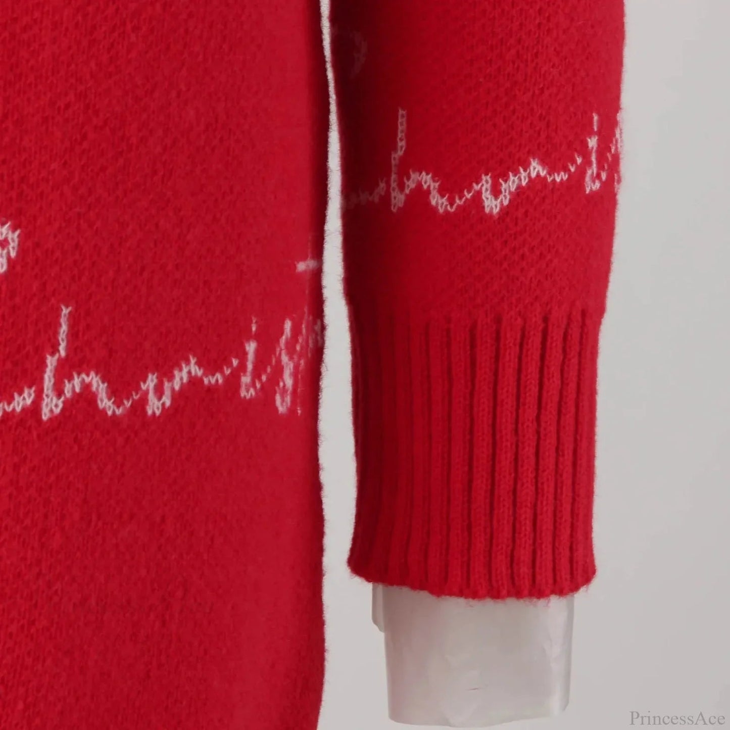Full Sleeve O-neck Jacquard Dress Christmas Sweater