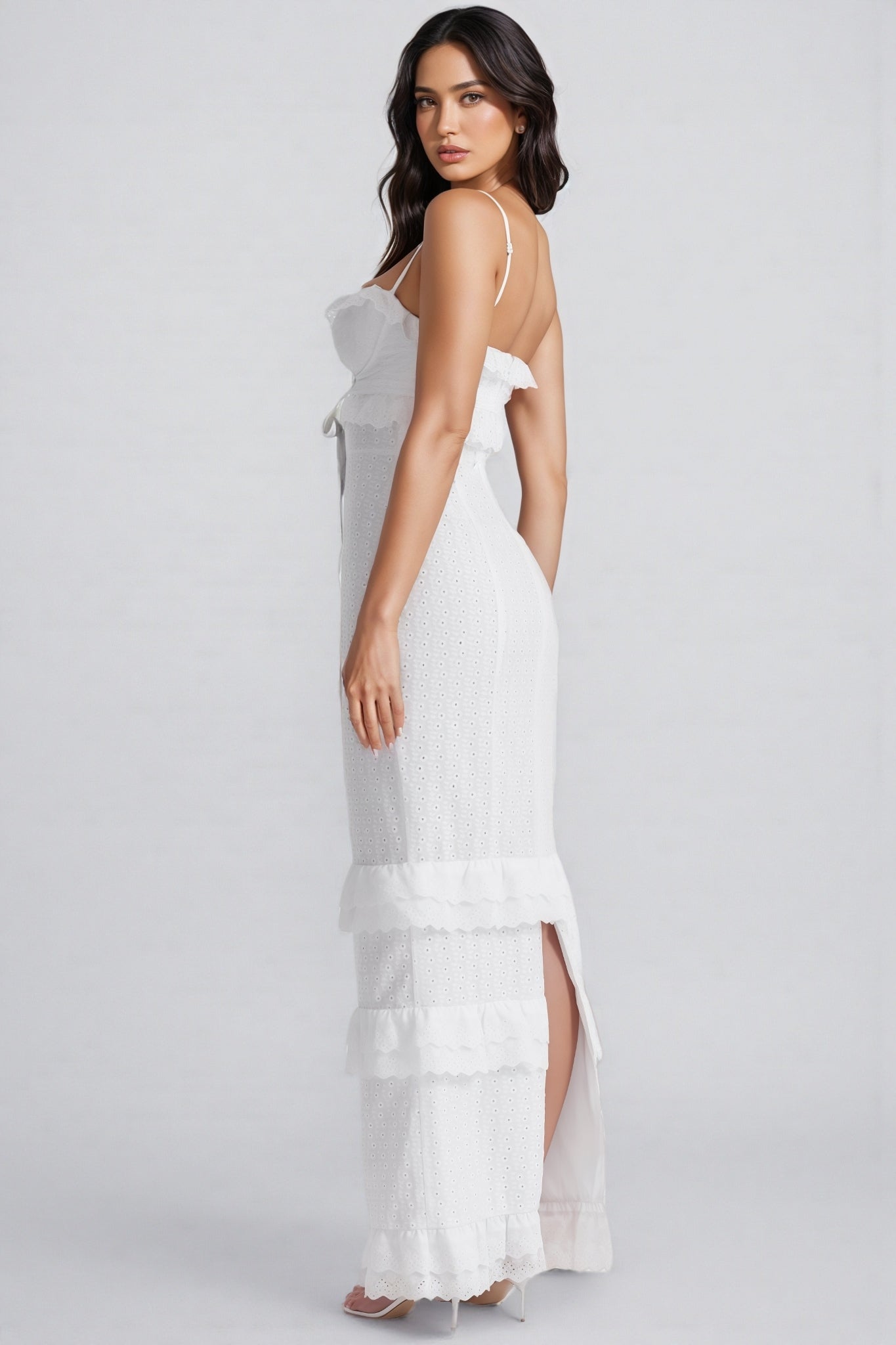 Imani Embroidered Sleeveless Midi Dress