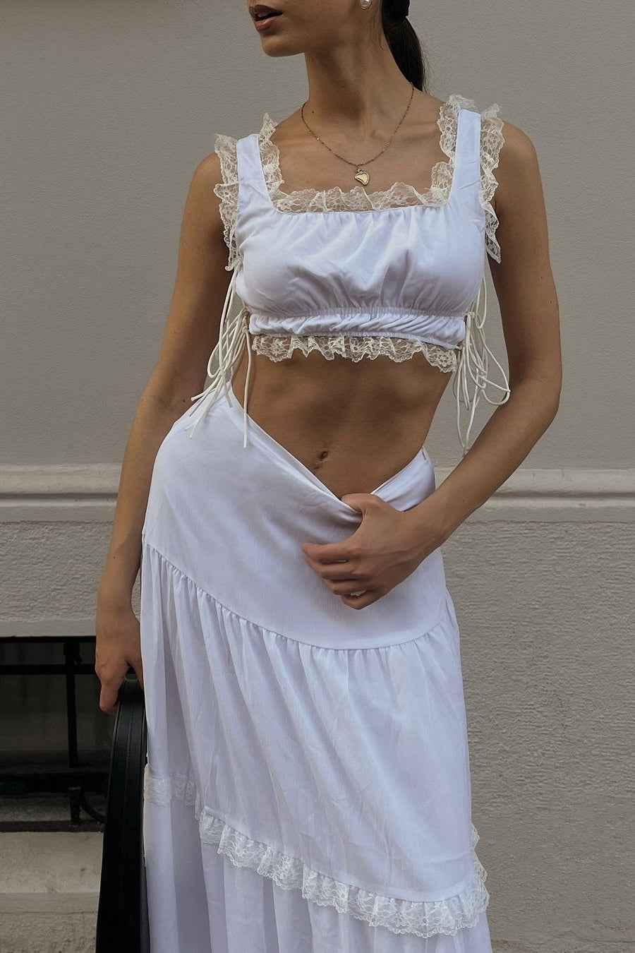 Lace Panel Vacation Skirt