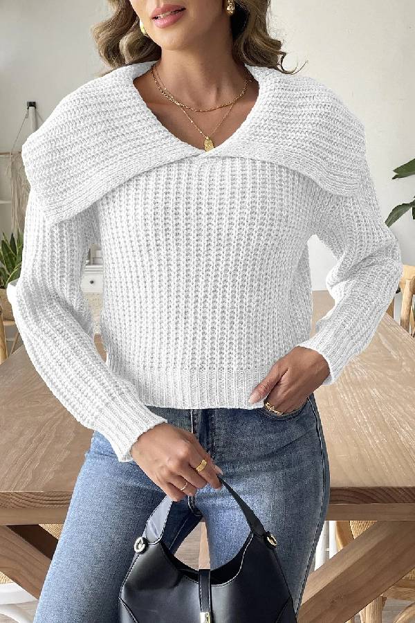New Trend Design Lapel Sweater