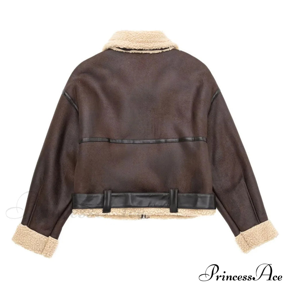 Fleece Graceful Pockets Lapel Coat