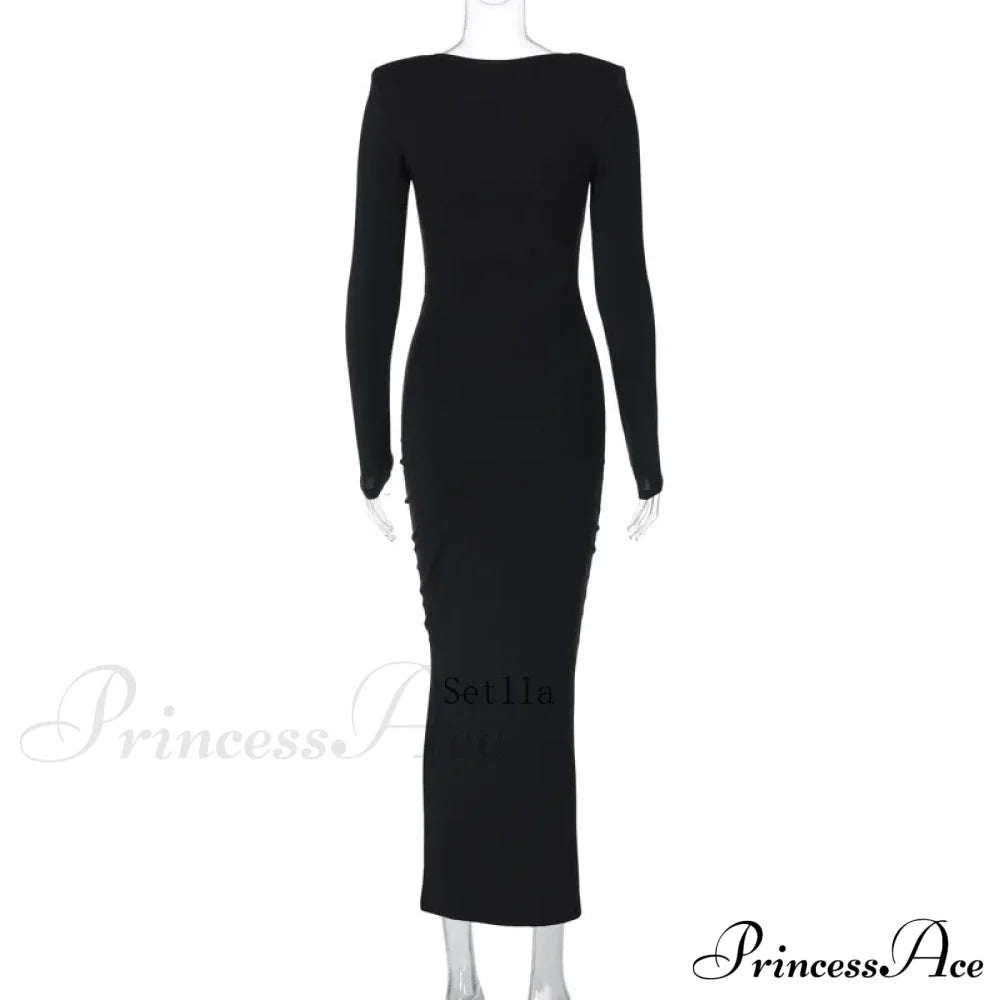 Florale Cut Out Long for Long Sleeve Midi Dress
