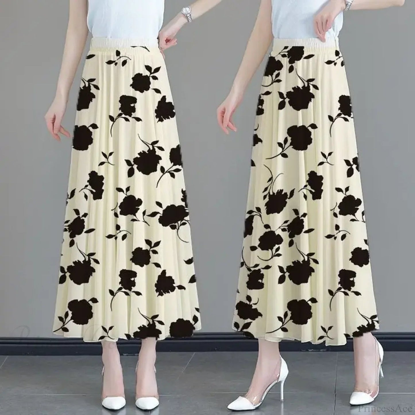 High Waist Patchwork Chiffon Beach Skirt
