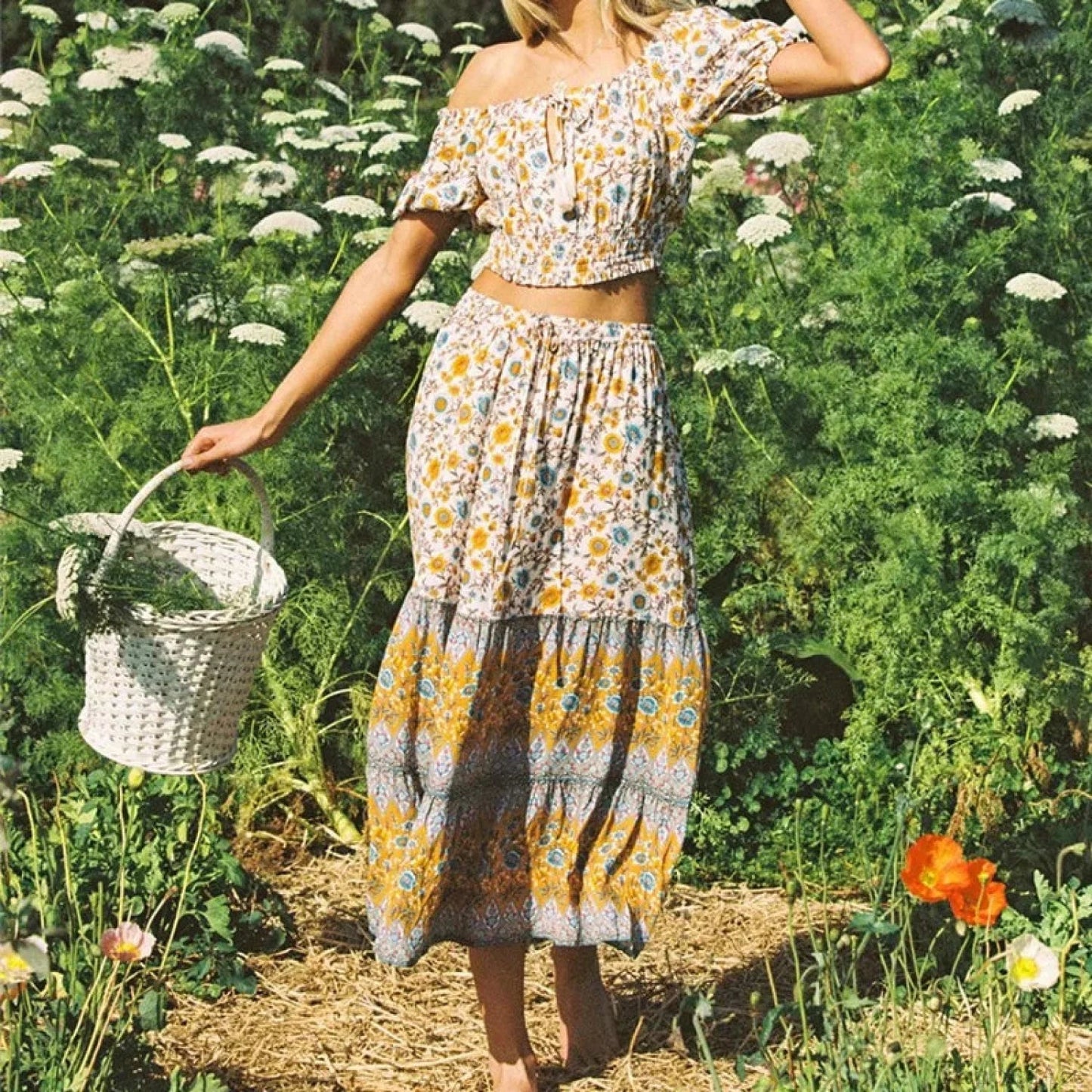 Print Beach Rayon Skirt