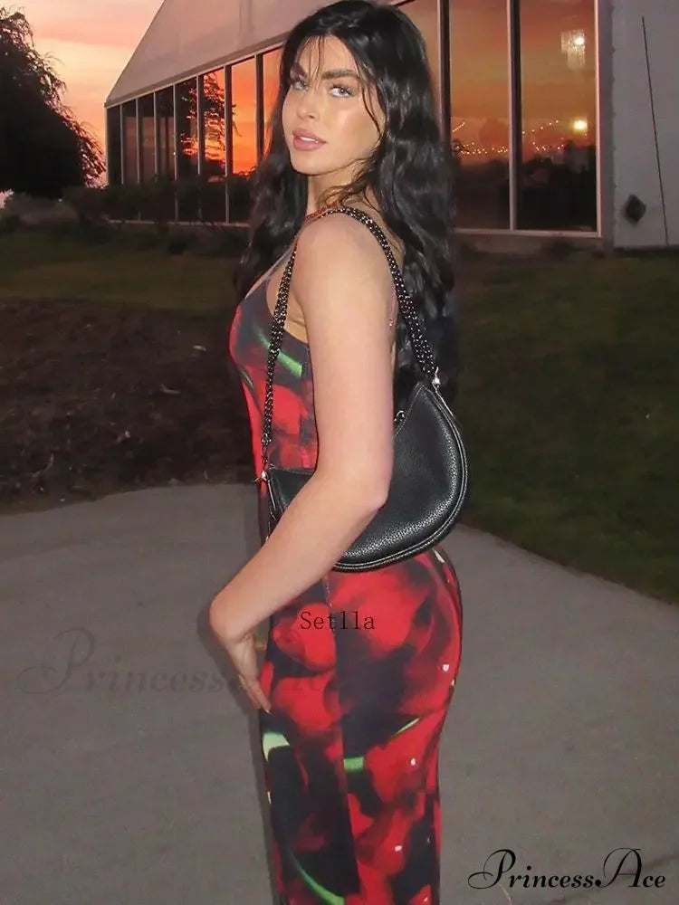 Print Sleeveless Maxi Dress