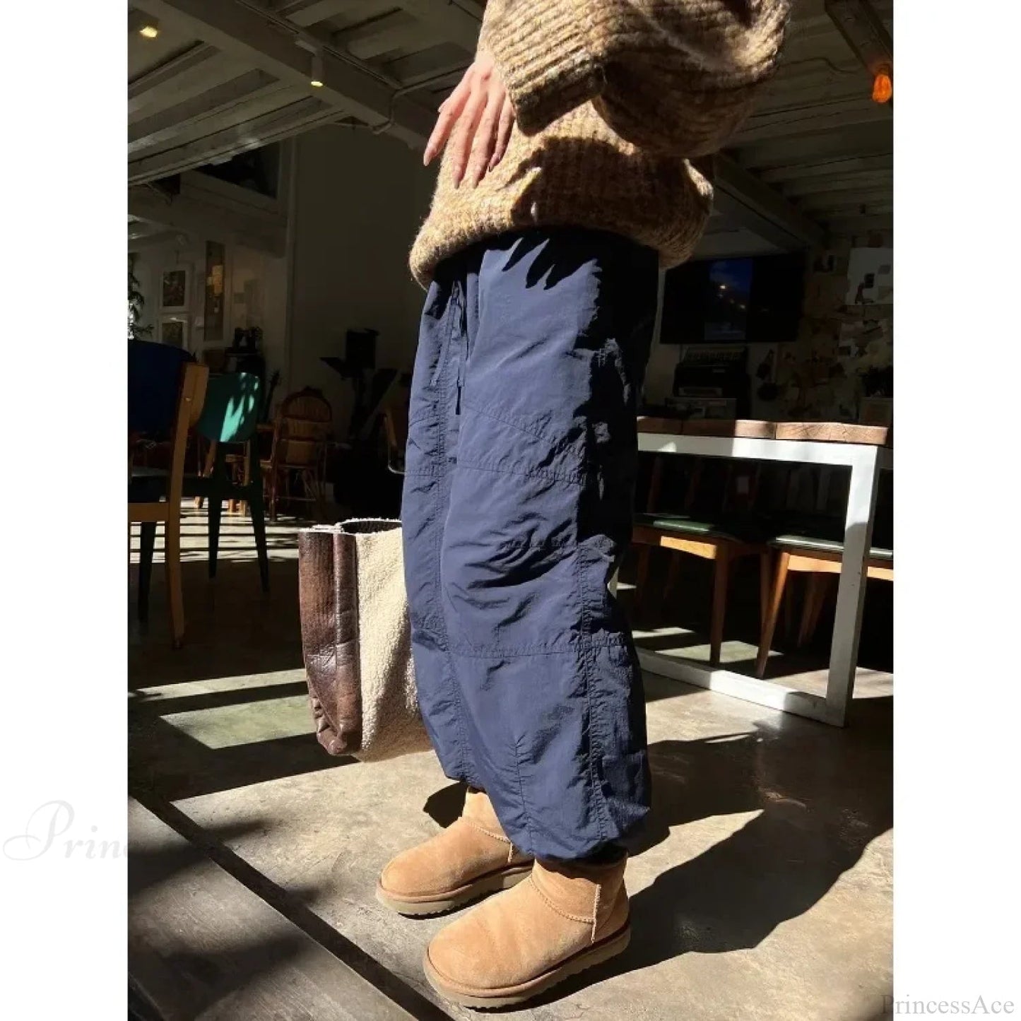 Gray Brushed Winter Korean Pants