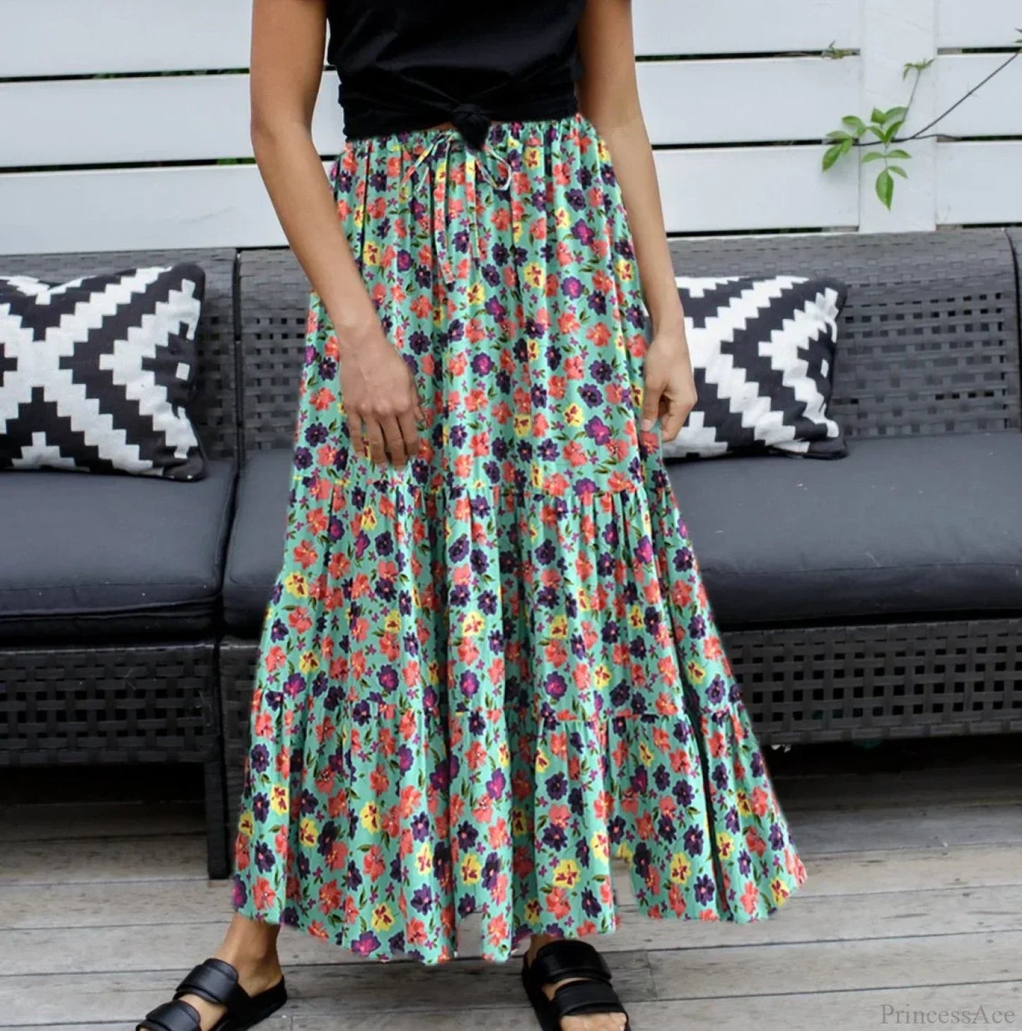 Hippie Beach Red A-line Skirt