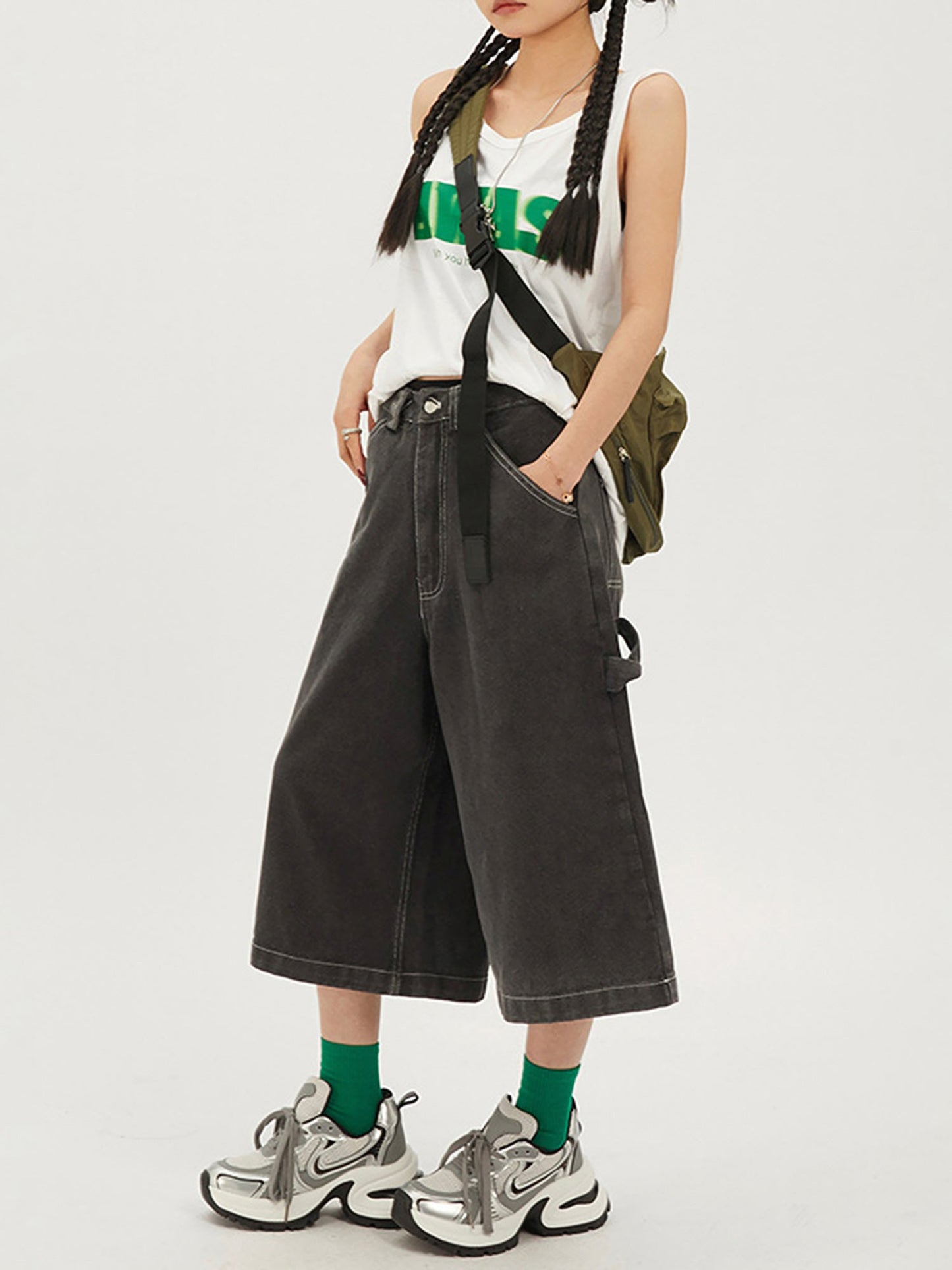 Relaxed-fit Cargo Denim Shorts
