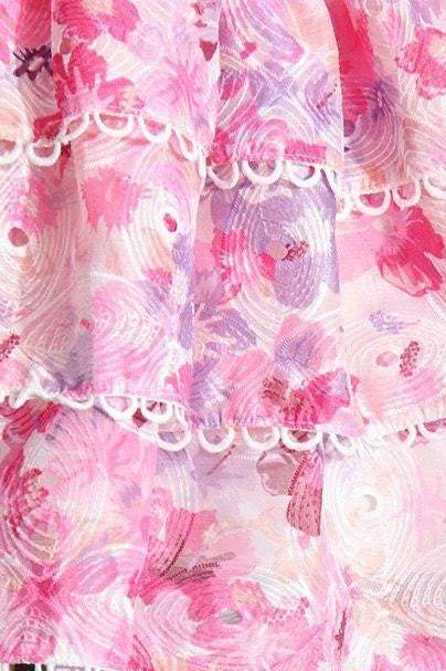 Lace Ruffle Strapless Mini Dress