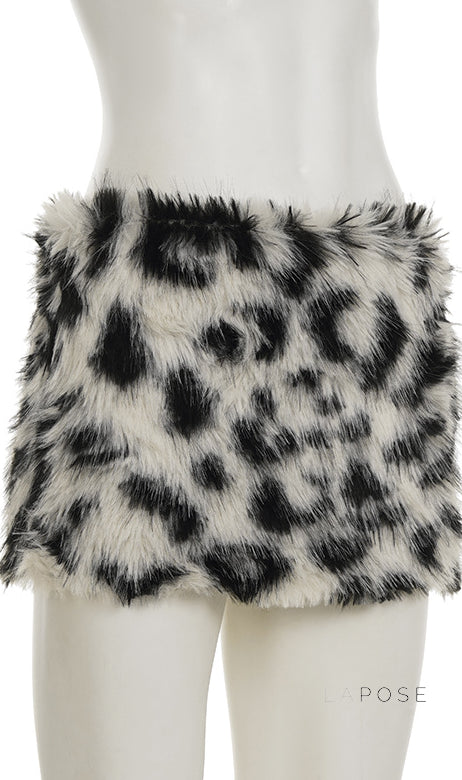 Jasmin Plush Leopard Mini Skirt