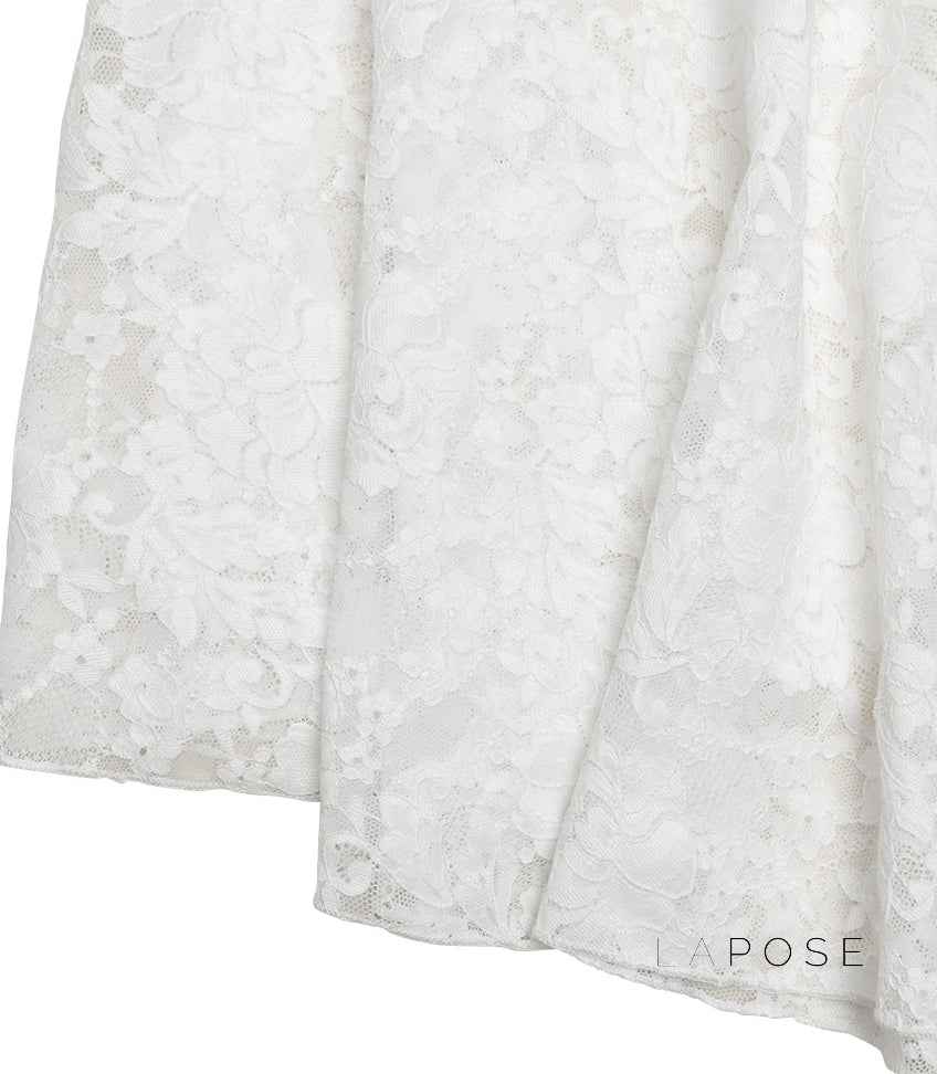 Kaliah Lace Ruched Asymmetric Dress
