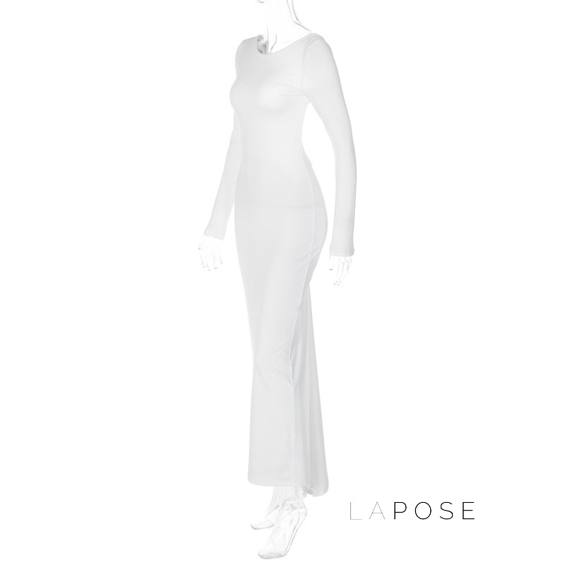 Mireille Backless Ruched Long Dress