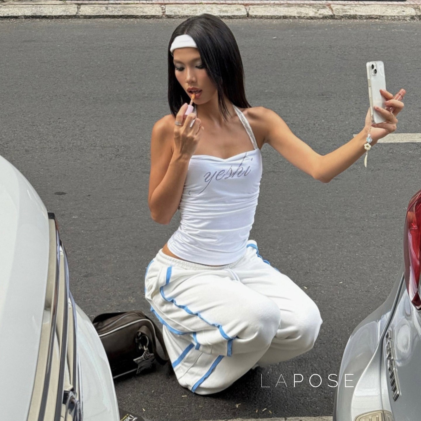 Raeya White Knit Pants