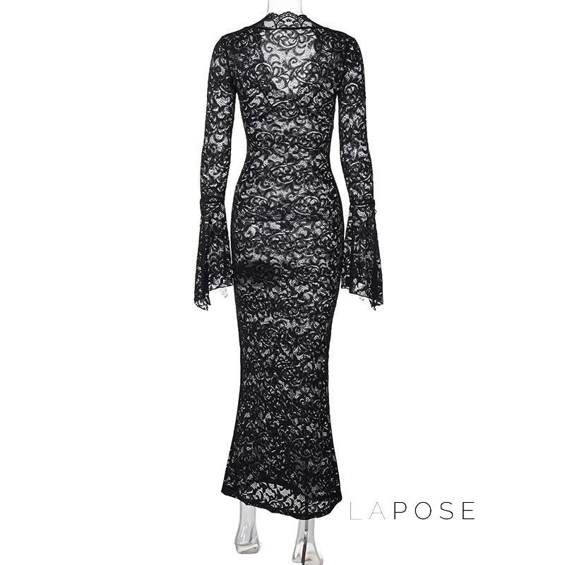 Sariyah Sheer Lace Maxi Dress