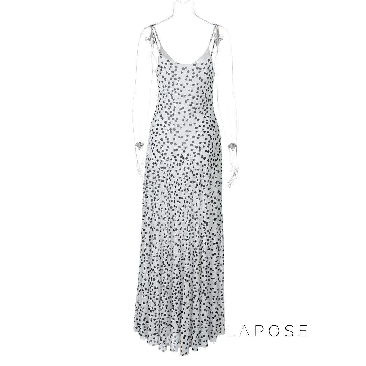 Zulema Polka Dot Mesh Midi Dress