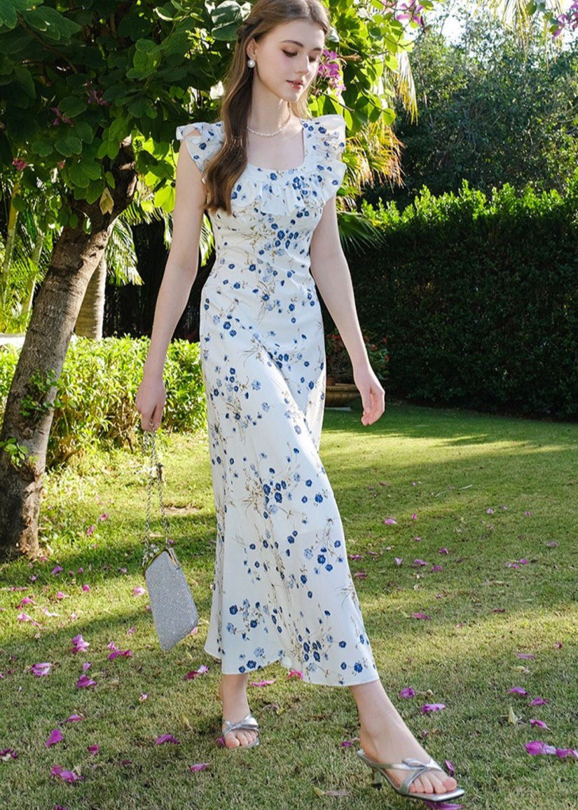Camellia Bloom - Ruffled Maxi Dress