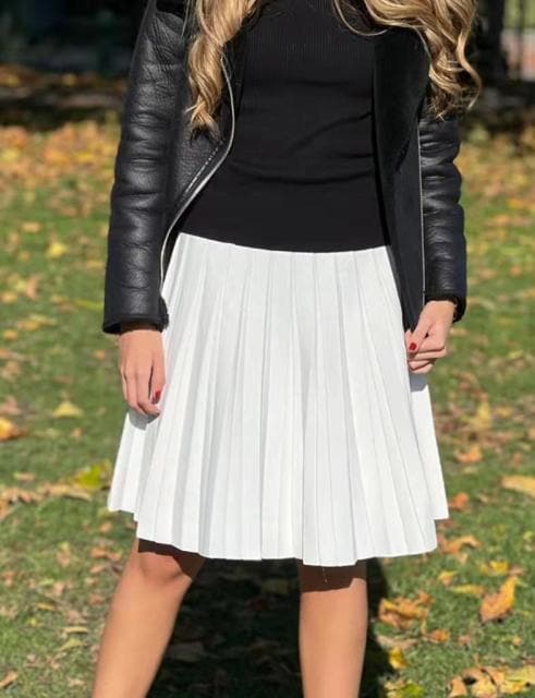 High Waist Knitted Pleated Skirts